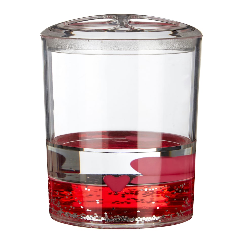 image 1 of Floating Acrylic Hearts Toothbrush Holder