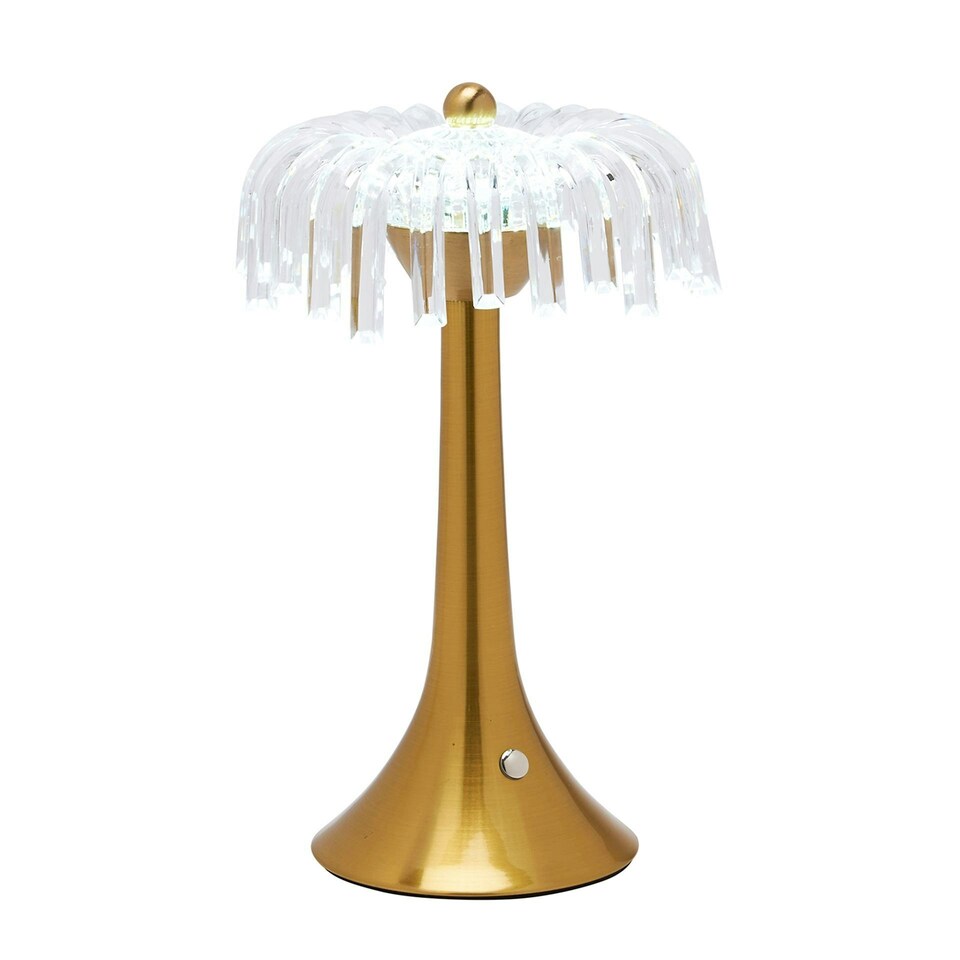 image 1 of Hestia Crystal USB LED Touch Table Lamp with Bronze Base & Trim