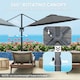 image 3 of Outsunny 3 x 3(m) Cantilever Parasol Garden Umbrella with Base Light Grey Black | Black