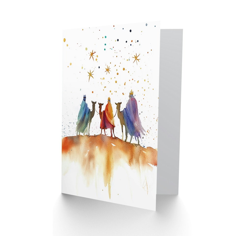image 1 of The Three Kings Wise Men Bethlehem Star Blank For Him Or Her Art Xmas Festive Christmas Card