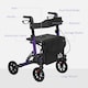 image 8 of HOMCOM Folding Rollator Walker with Seat, Backrest, Lightweight Walking Frame with Storage Bag, Dual Brakes, Adjustable Handle Height, Suspension System, 4 Wheeled Walker for Seniors, Purple
