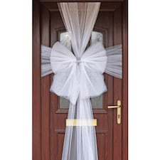 White Deluxe Pre-Made Door Bow Decoration