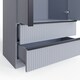 image 3 of FWStyle Lania Ripple Ridged 2 Door 2 Drawer Combination Wardrobe Matt Grey Grey