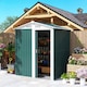 image 7 of Outsunny 5ft x 4ft Garden Shed, Metal Tool Storage Shed with Sliding Door, Sloped Roof and Foundation Kit for Garden, Patio, Green