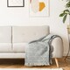image 3 of Geo Diamond Collection Recycled Cotton Throw in Silver (70" x 100") Grey | Grey