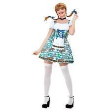 Beer Maiden Blue Fancy Dress Costume Ladies Small - UK 8-10