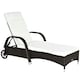 image 1 of Outsunny Adjustable Wicker Rattan Sun Lounger Recliner Chair Brown