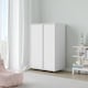 image 2 of URBNLIVING 2 Sliding Door Wardrobe 120cm Freestanding Unit | Multi | White Carcass + White Doors | 1