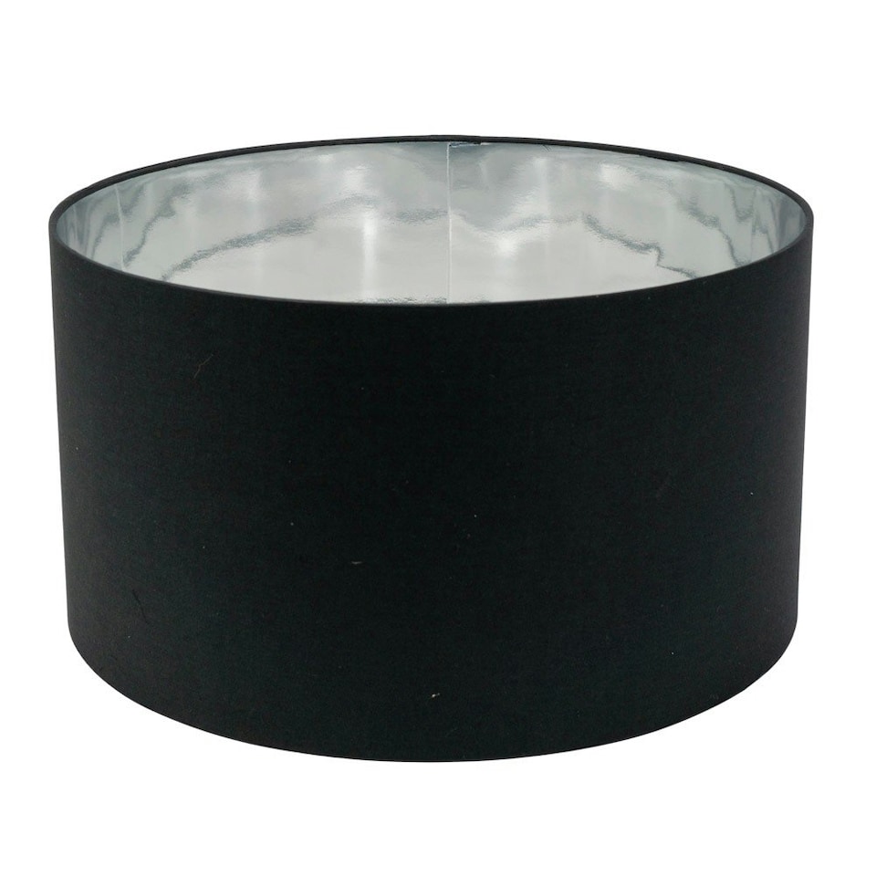 image 1 of ValueLights Reni Large Black Fabric Chrome Inner Lamp Shade & Bulb Black
