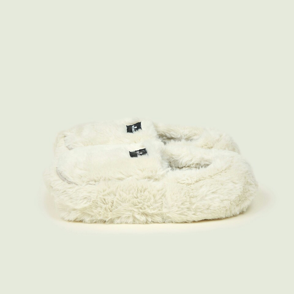 image 1 of Warmies Microwavable Slippers Almond Colour One Size
