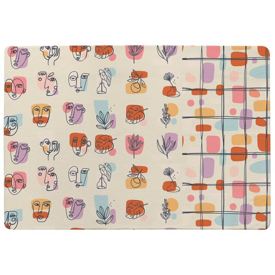 image 1 of Leaves And Flowers, Abstract Shapes Designer Rug | Multi