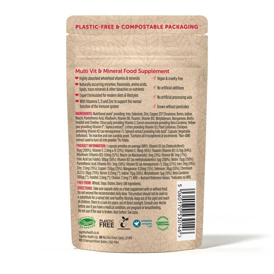 image 1 of Together Health Multivitamin- Wholefood- Vegan- 30 Capsules