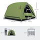 image 5 of Outsunny 3-4 Person Camping Tent, Waterproof Tent Green | Olive Green, Grey