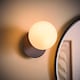 image 3 of ValueLights Darla Navy Frosted Globe Bathroom Wall Light | Blue