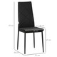 image 7 of HOMCOM 4-Pieces Dining Chairs, Faux Leather Kitchen Chairs, Black Black
