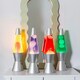 image 2 of ValueLights Razzo Lava lamp Clear Silver Illuminated Decoration and Integrated LED 1W Pink Bulb