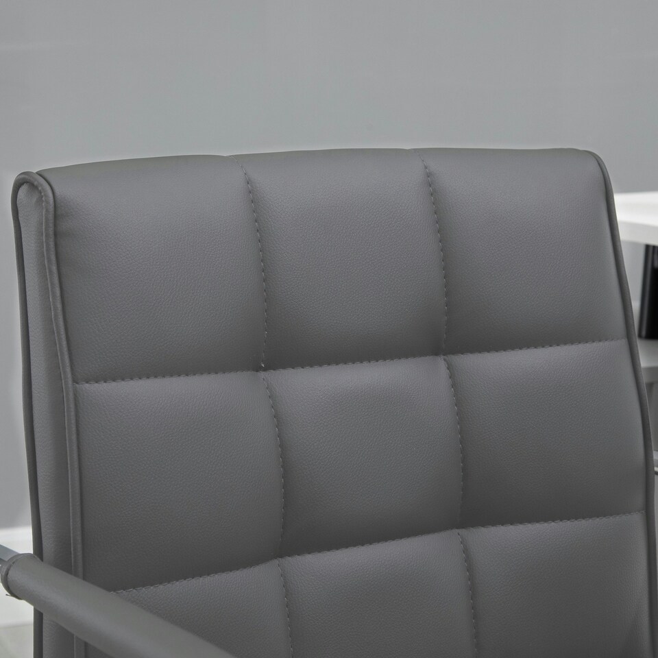 image 1 of Vinsetto Mid Back Office Chair, Swivel Computer Chair with Armrests, Grey