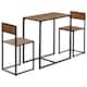 image 1 of Harbour Housewares Industrial 2 Seater Breakfast Bar Set - Brown | Brown | Brown