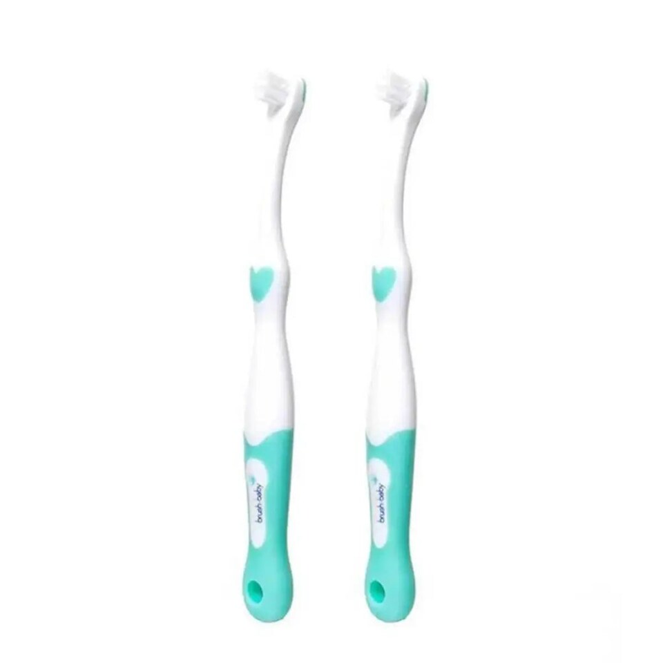 image 1 of Brush Baby FirstBrush™ Baby Toothbrush Double Pack - Teal