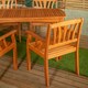 image 3 of Outdoor 4 Person Rectangular Wooden Dining Table & Chairs Set