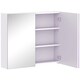 image 1 of HOMCOM Mirror Cabinet, Wall Mount Bathroom Storage Cabinet with Adjustable Shelf, Double Door Cupboard, 70 x 15 x 60 cm, White