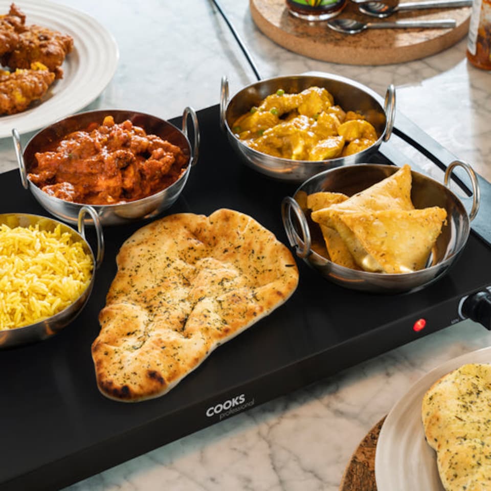 image 1 of Cooks Professional 4-Section Buffet Warmer 7.2L with Hotplate Function | Black | Black