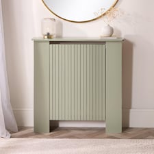 OHS Ribbed Radiator Cover Slatted Engineered Wood - Small | Green | Sage