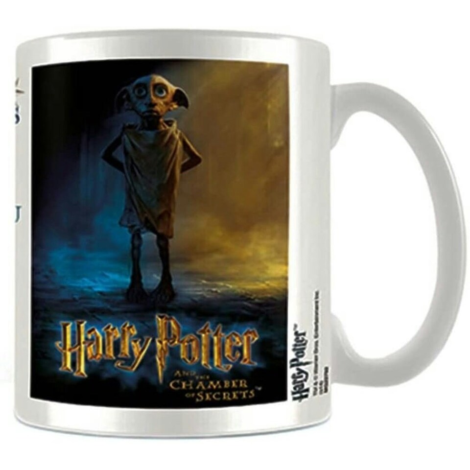 image 1 of Harry Potter Warning Dobby Mug - White/Blue/Yellow - One Size
