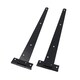 image 4 of 18" (450mm) Heavy Duty T Tee Hinges for Doors + Gates with Fixing Screws 4pc Black
