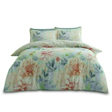Kalisse Floral Printed Duvet Cover Set Reversible Polycotton Beddings Multi | King