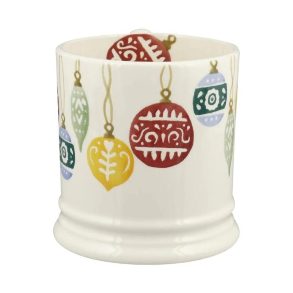 image 1 of Mug: 1 x 470ml Emma Bridgewater Baubles Pint Mug, Ceramic White