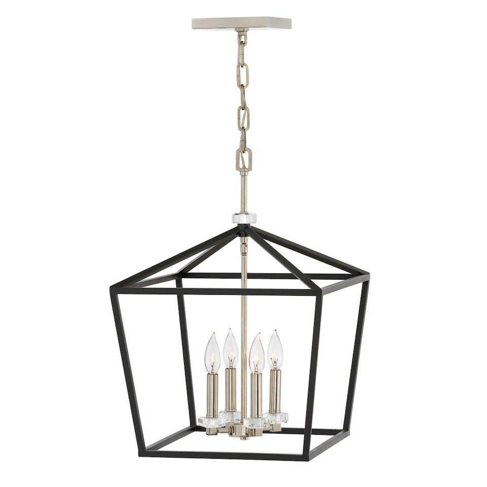 image 1 of Hinkley Stinson Lanterns Pendant Ceiling Light Black with Polished Nickel