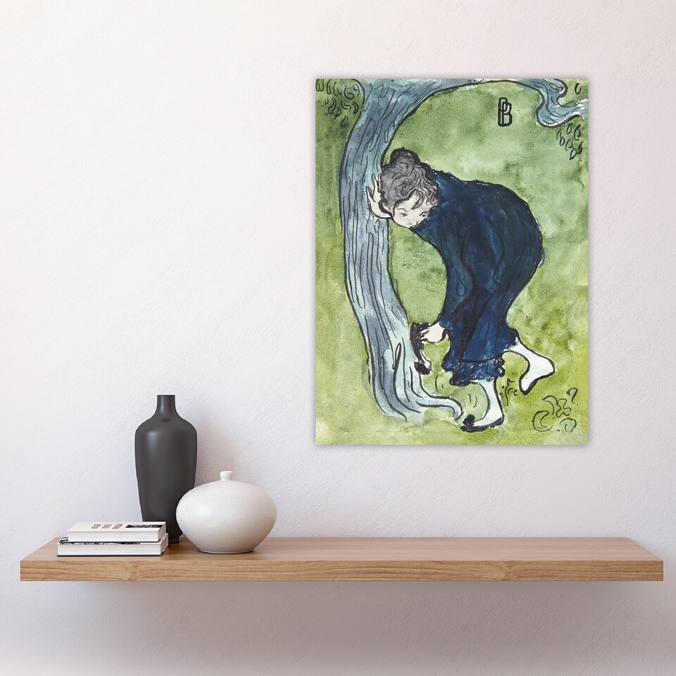 image 1 of The False Step Watercolour Painting Bonnard Huge Wall Art Print 18X24 In