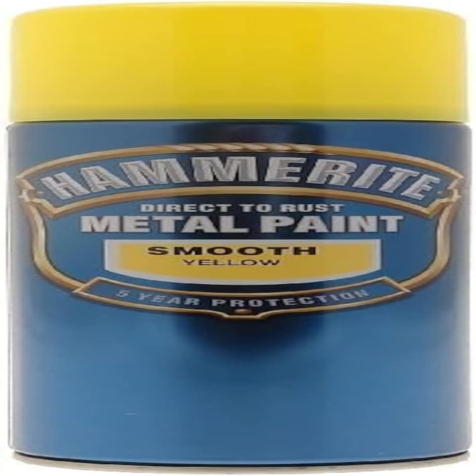 image 1 of Hammerite Metal Paint 400ml Aerosol Smooth Yellow