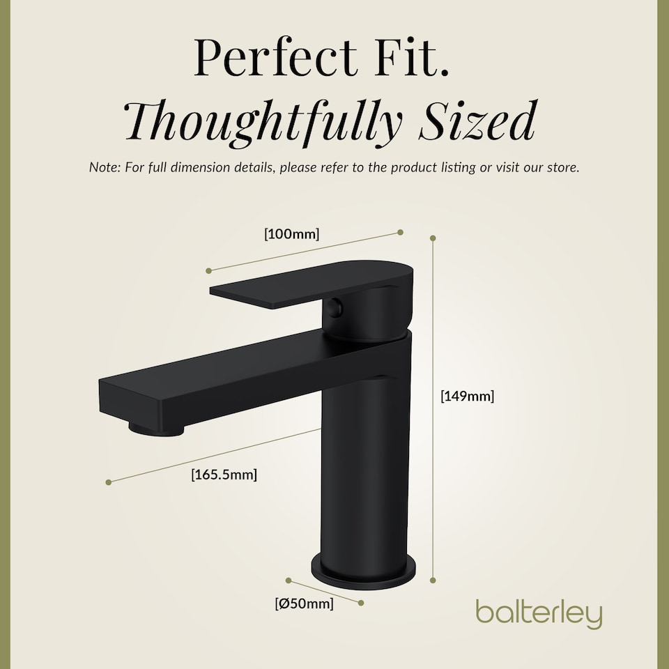 image 1 of Square Mono Basin Mixer Tap Push Button Waste Matt Black | Black | Matt Black | 1