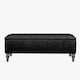 image 1 of Lisbon Plain 180cm Ottoman Storage Bench - Plush Velvet Shoe Bench - Black Upholstery Footstool with Storage