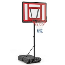 COSTWAY Basketball Hoop Backboard Adjustable Basketball Goal System Red | Standard