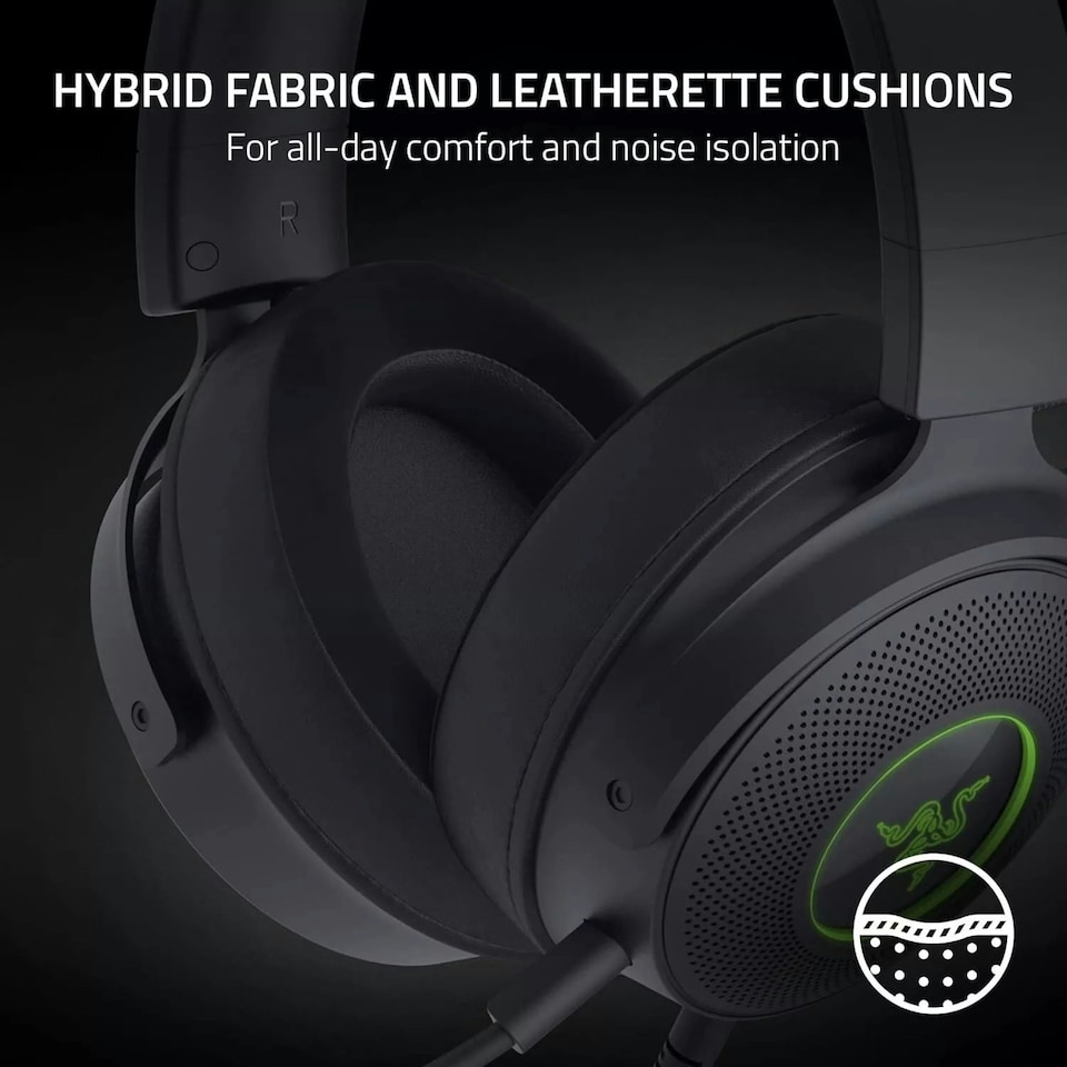 image 1 of Kraken Kitty Edition V2 Pro - Wired RGB Headset with Interchangeable Ears (Interchangeable Ears, Stream Reactive Lighting, TriForce Titanium 50 mm Drivers, HyperClear Cardioid Mic) Black