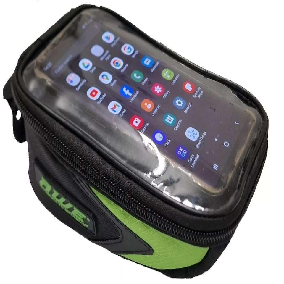 image 1 of AWE Bike Top Tube Smartphone Touchscreen Case/Bag Black/Green