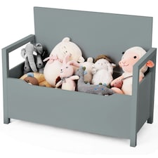 COSTWAY Wooden Shoe Bench Shoe Storage Cabinet Organizer Grey