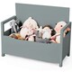 image 1 of COSTWAY Wooden Shoe Bench Shoe Storage Cabinet Organizer Grey