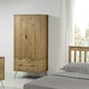 image 1 of Core Products Augusta Pine, 2 Door, 2 Drawer Wardrobe With Antique Wax Finish Brown