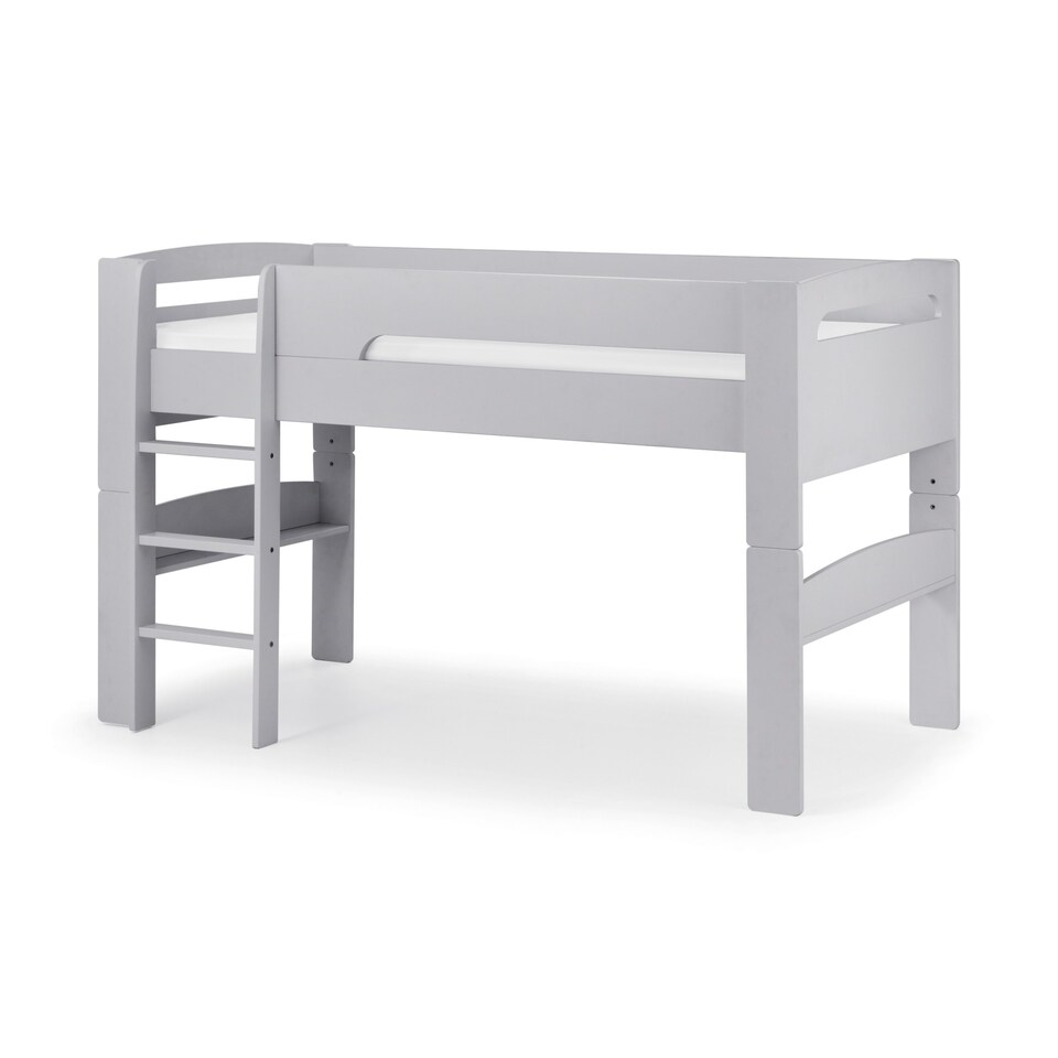 image 1 of Pluto 90cm Single Grey Convertible Low to Midsleeper Bed with Pink Star Tent