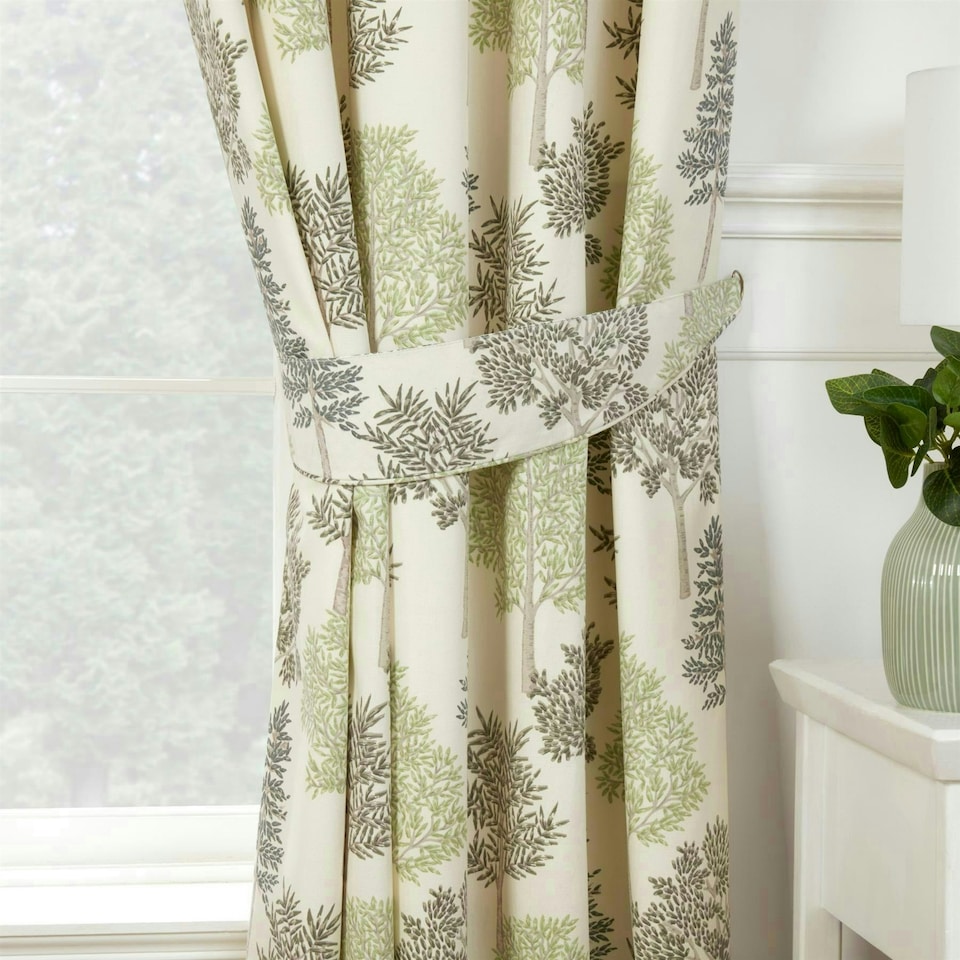 image 1 of Coppice Pencil Pleat Curtains - Green - 229cm x 183cm
