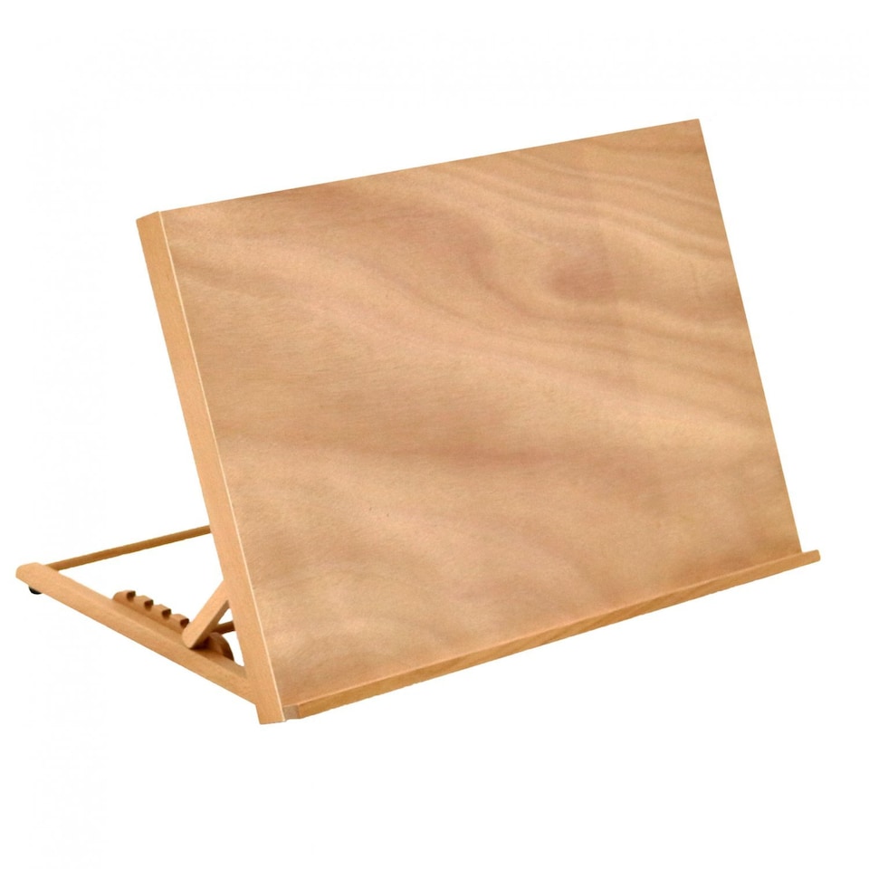 image 1 of A2 Wooden Drawing Board Table Canvas Workstation Sketch Easel | Brown
