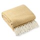 image 1 of Chevron Collection Recycled Cotton Throw in Ochre (90" x 100") Yellow | Yellow