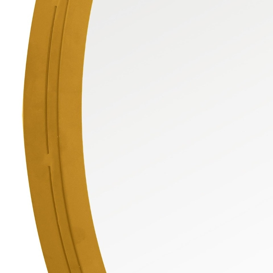 image 1 of The Circulus - Gold Framed Flat Bottom Circular Wall Mirror - Perfect for the Mantle! 41" X 39" (105CM X 100CM) Gold