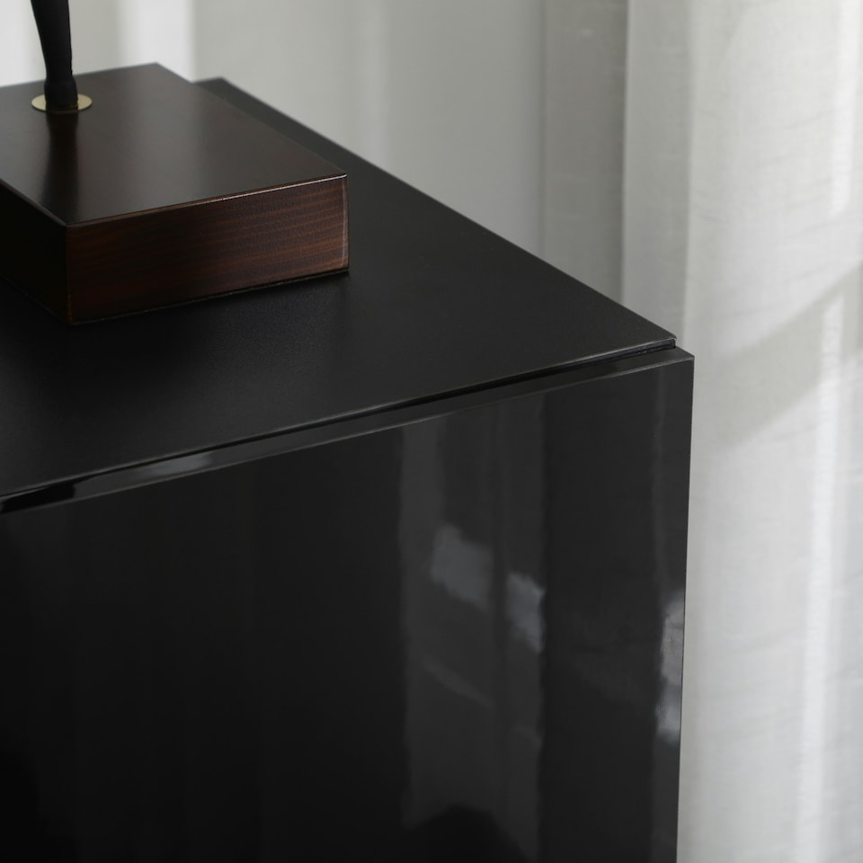 image 1 of HOMCOM High Gloss Storage Cabinet for Bedroom Living Room Dining Room Black