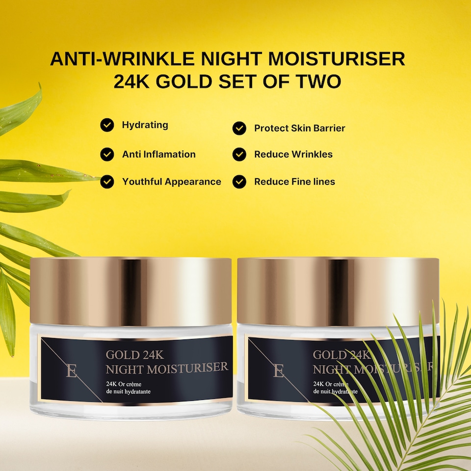 image 1 of Erth Skin London Anti-Wrinkle Night Moisturiser 24K Gold X 2