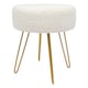 image 1 of Harbour Housewares Round Boucle Footstool - H41 x D35cm - Cream/Gold | Cream | Cream/Gold
